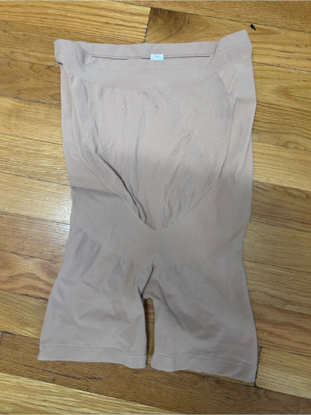 Maternity Seamless High-Waist Shaping Shorts in Light Nude